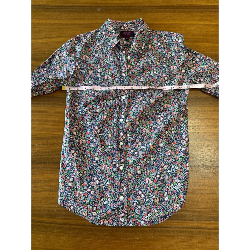 J.Crew Liberty Button Down 100% Cotton Women 0 Navy Multi Floral Career Preppy - Picture 5 of 9